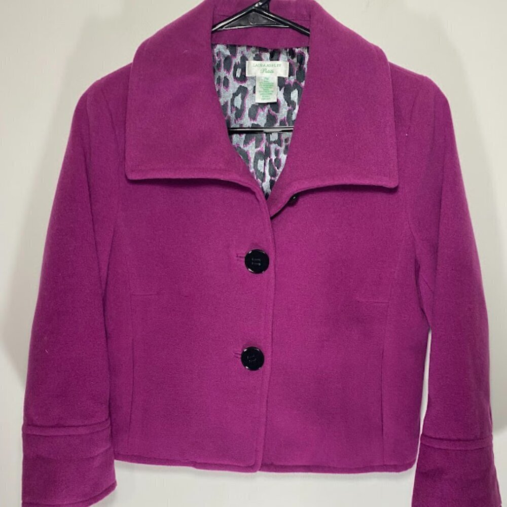 Laura Ashley Fleece Button Jacket